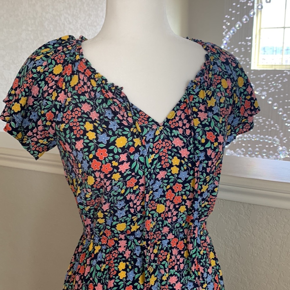 Talbots floral short sleeves flounce dress size 4P - Picture 4 of 5